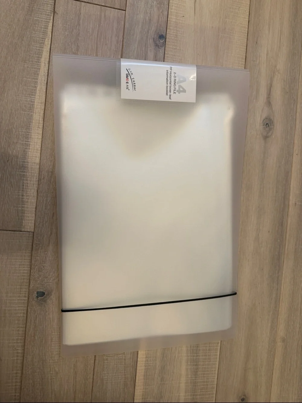 Frosted Plastic Document Folder with Elastic Closure - White